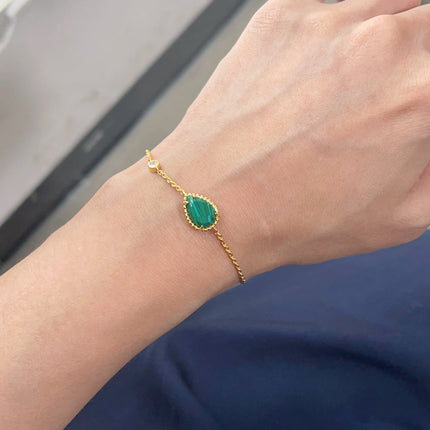 BOHEME MALACHITE GOLD CHAIN BRACELET