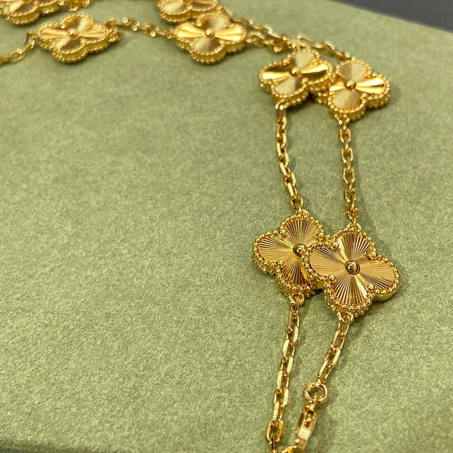 CLOVER 20 MOTIF GOLD 86CM NECKLACE