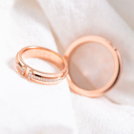 T PINK GOLD RING