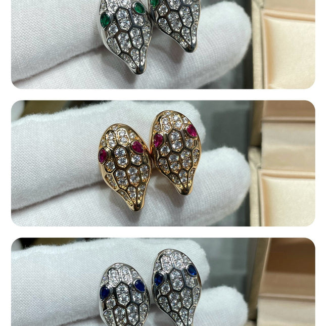 SERPENT DIAMOND STUD EARRINGS