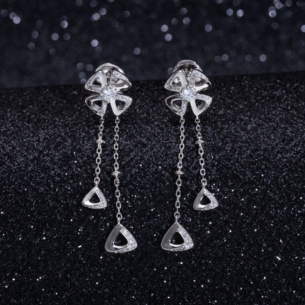 FIOREVER SILVER DIAMOND DROP EARRINGS