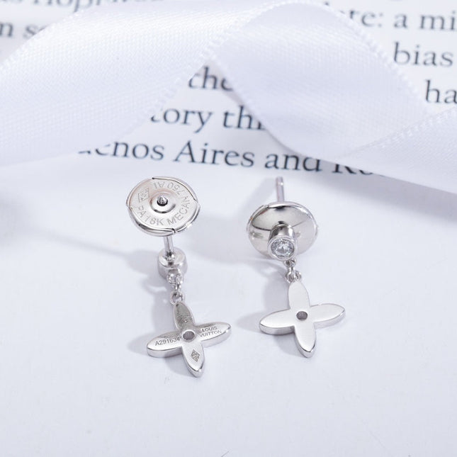 VIDYLLE SILVER DIAMOND MINI DROP EARRINGS