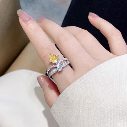 JOSEPHINE YELLOW DIAMOND SILVER RING