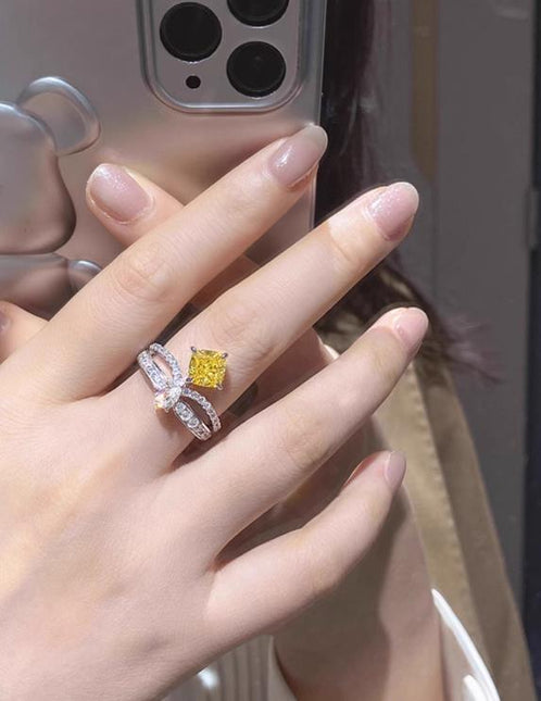 JOSEPHINE YELLOW DIAMOND SILVER RING