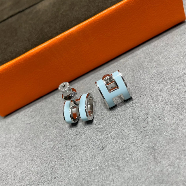 POP H SKY BLUE STUD EARRINGS