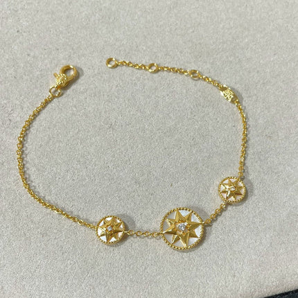 LUCKY STAR GOLD DIAMOND 3 MOTIF BRACELET