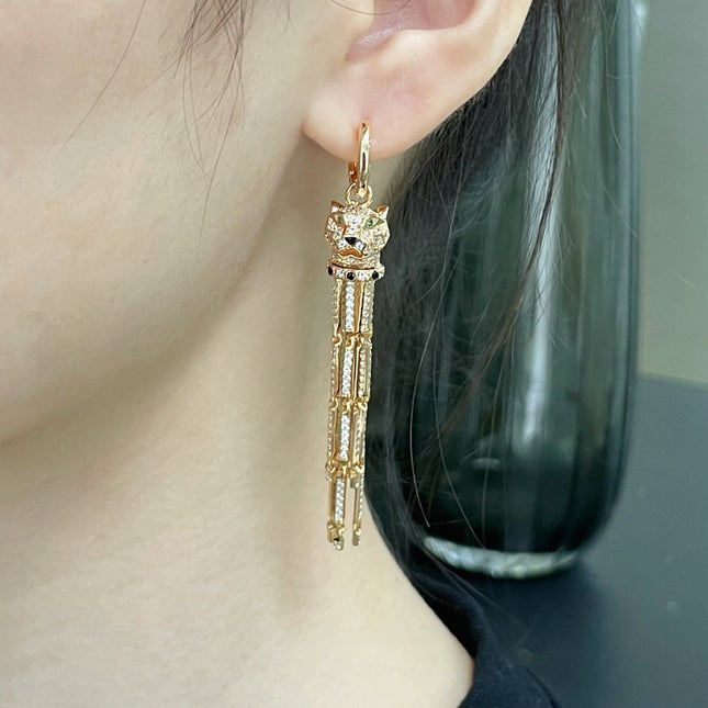 PANTHERE DIAMOND DROP EARRINGS