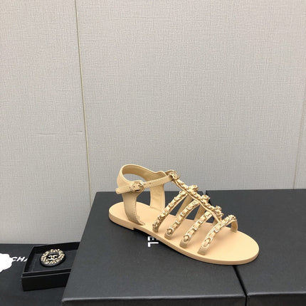 SANDALS BEIGE LAMBSKIN 01