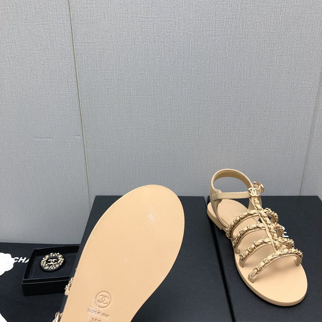 SANDALS BEIGE LAMBSKIN 01