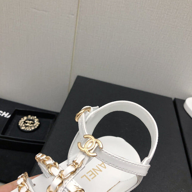 SANDALS WHITE LAMBSKIN