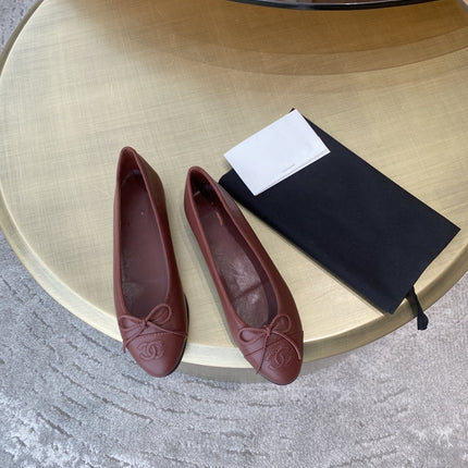 BALLET FLATS BURGUNDY LAMBSKIN