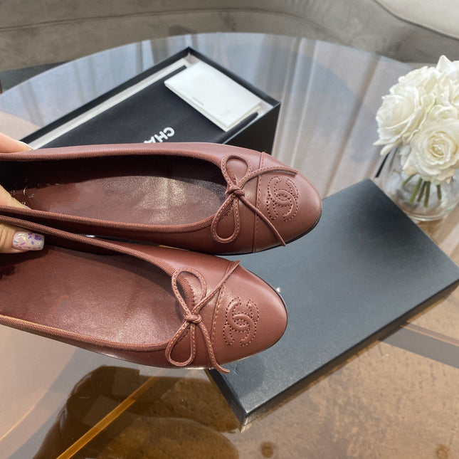 BALLET FLATS BURGUNDY LAMBSKIN