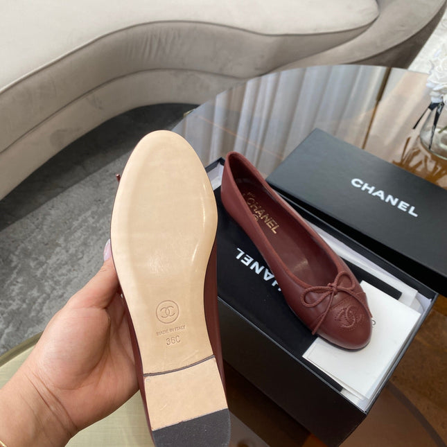 BALLET FLATS BURGUNDY LAMBSKIN