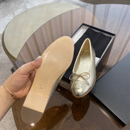 BALLET FLATS LIGHT GOLD LAMBSKIN