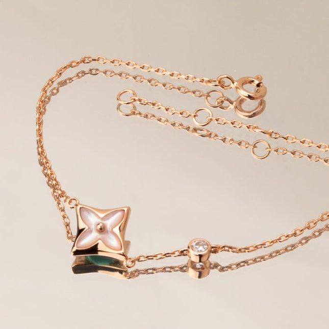 LV STAR PINK MOP 1 DIAMOND PINK GOLD NECKLACE