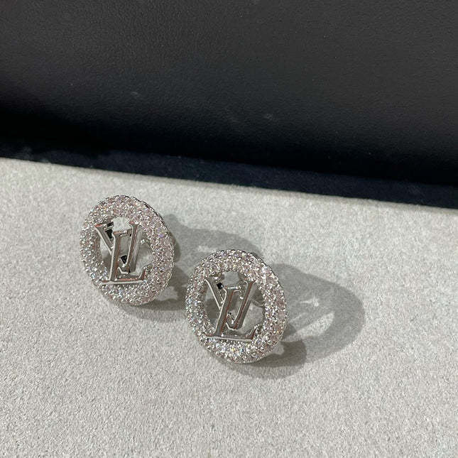 LV BY NIGHT DIAMOND PAVED STUD EARRINGS