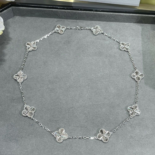 CLOVER NECKLACE 10 MOTIFS SILVER