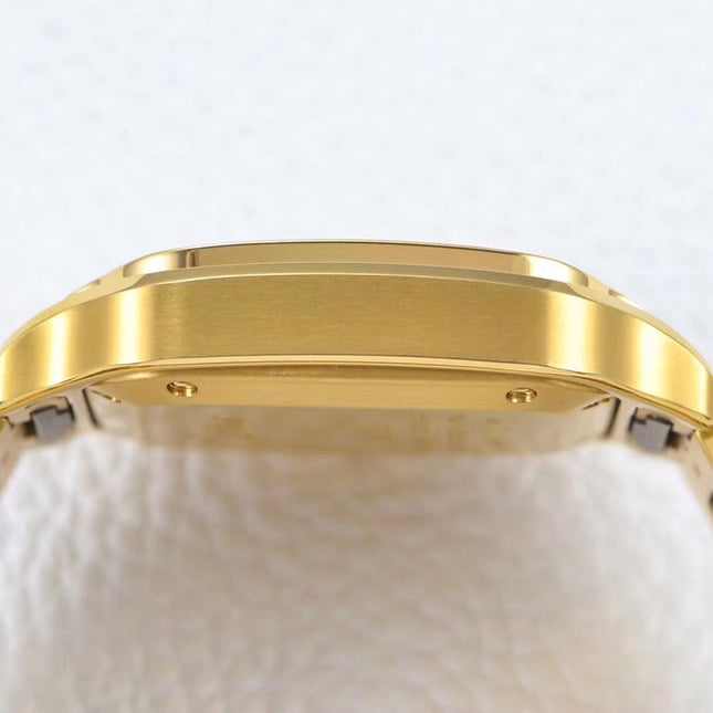 SANTOS LADY 35.1MM AUTOMATIC GOLD DIAMOND BEZEL