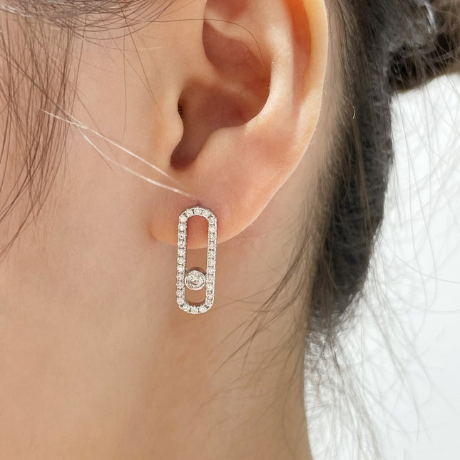 MOVE UNO STUD DIAMOND PAVED EARRINGS