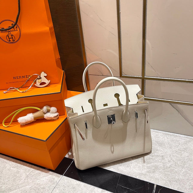 HM BIRKIN 30CM WHITE TOGO LEATHER SILVER HARDWARE