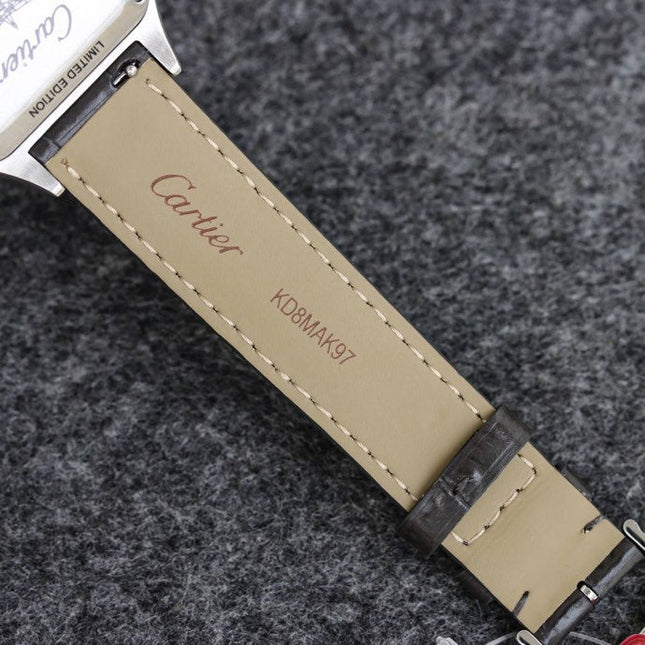 SANTOS DUMONT LADY GOLD CASE CROCODILE STRAP