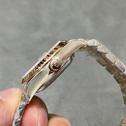 DATEJUST 31MM PINK GOLD STEEL PURPLE DIAL