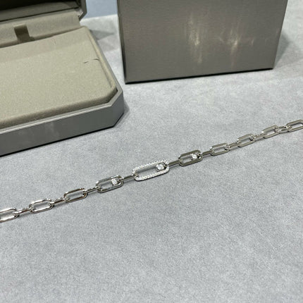 MOVE CHAIN LINK SILVER DIAMOND BRACELET