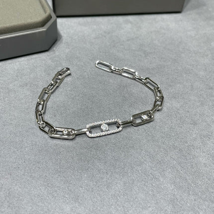 MOVE CHAIN LINK SILVER DIAMOND BRACELET