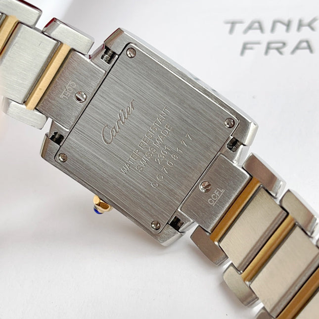 TANK FRANCAISE 28 GOLD STEEL WHITE DIAL