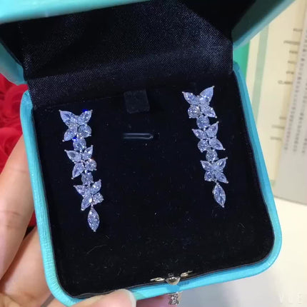 VICTORIA SILVER DIAMOND DROP EARRINGS