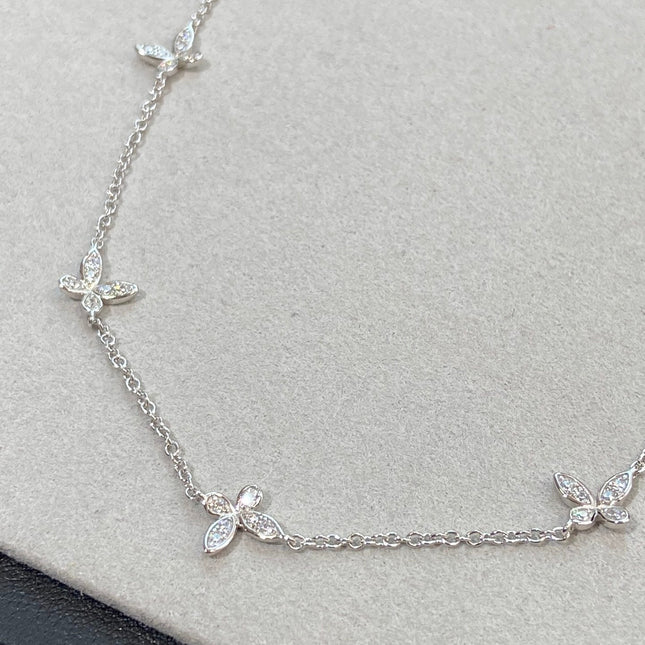 CLASSIC BUTTERFLY PETITE DIAMOND SILVER NECKLACE