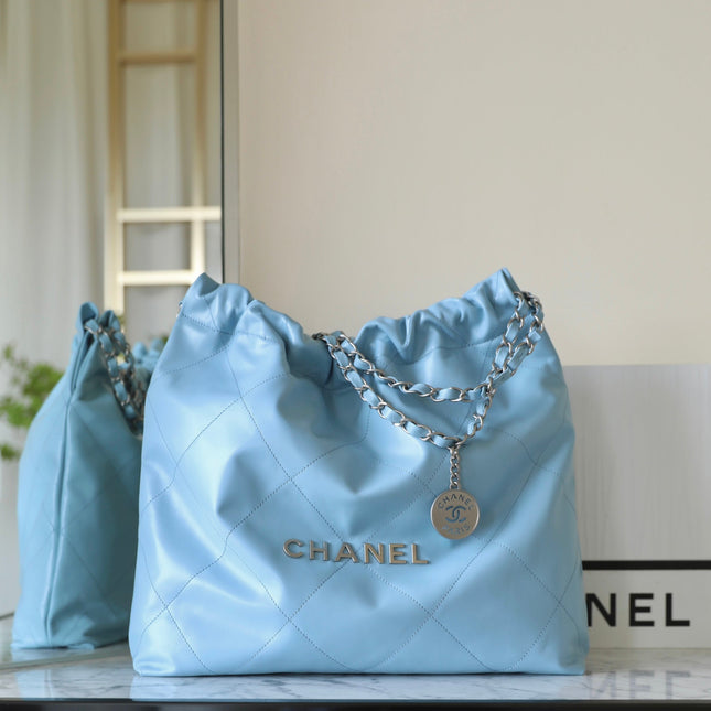 CC 22 ANTIBA HOBO BAG LIGHT BLUE 39CM