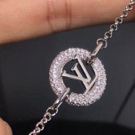 LV BY NIGHT DIAMOND PAVED SILVER BRACELET