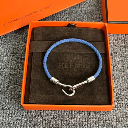 HM JUMBO LEATHER SILVER BRACELET