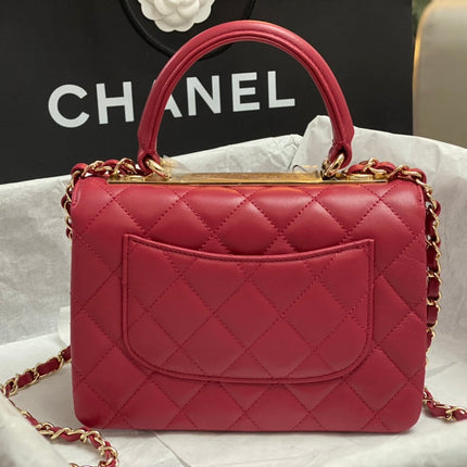 CC TRENDY 20CM RED LAMBSKIN GOLD HARDWARE