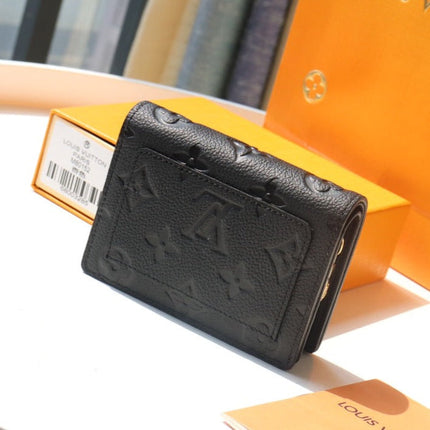 CLEA WALLET 12CM BLACK MONOGRAM EMPREINTE LEATHER