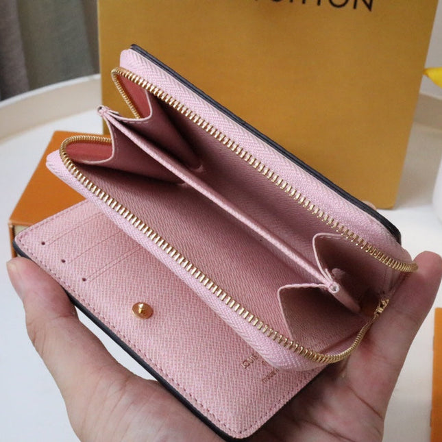 LOU WALLET 11.5CM BROWN PINK MONOGRAM CANVAS