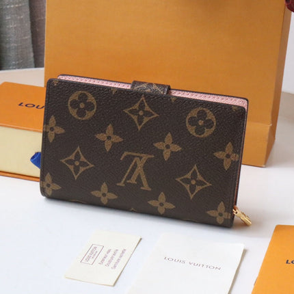 JULIETTE WALLET 13.5 BROWN PINK MONOGRAM CANVAS