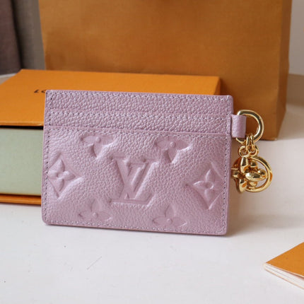 CHARM CARD HOLDER PINK MONOGRAM CANVAS