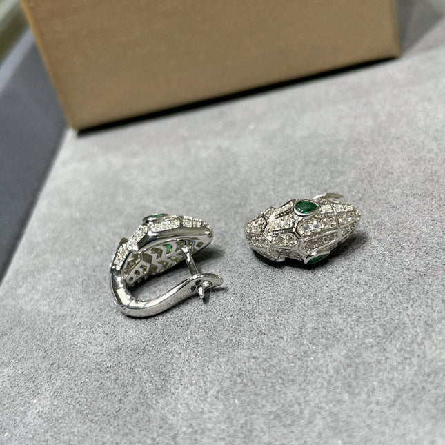 BVL SILVER DIAMOND SMALL SERPENT EARRINGS