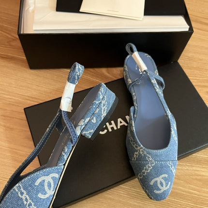 slingbacks light blue denim