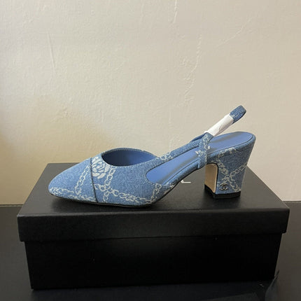 high slingbacks light blue denim