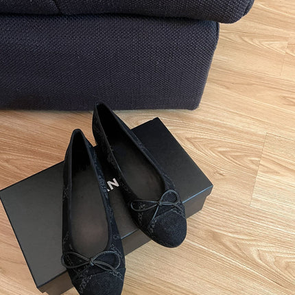 ballet flats black denim