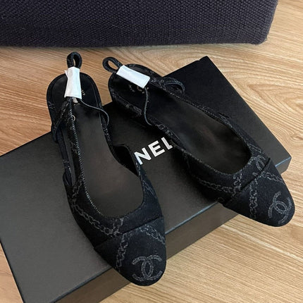 slingbacks black denim