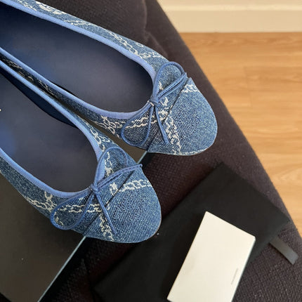 ballet flats blue denim