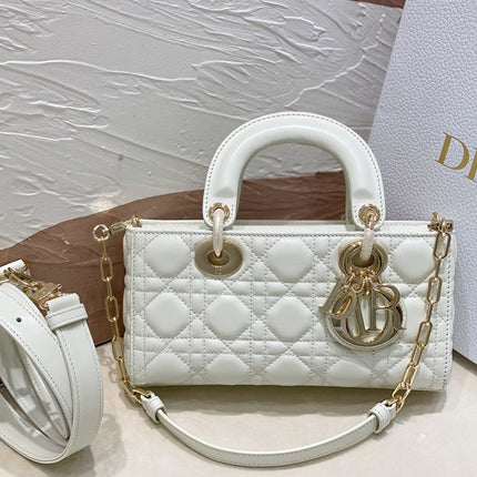 SMALL LADY D-JOY 22 WHITE LAMBSKIN