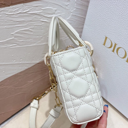 SMALL LADY D-JOY 22 WHITE LAMBSKIN