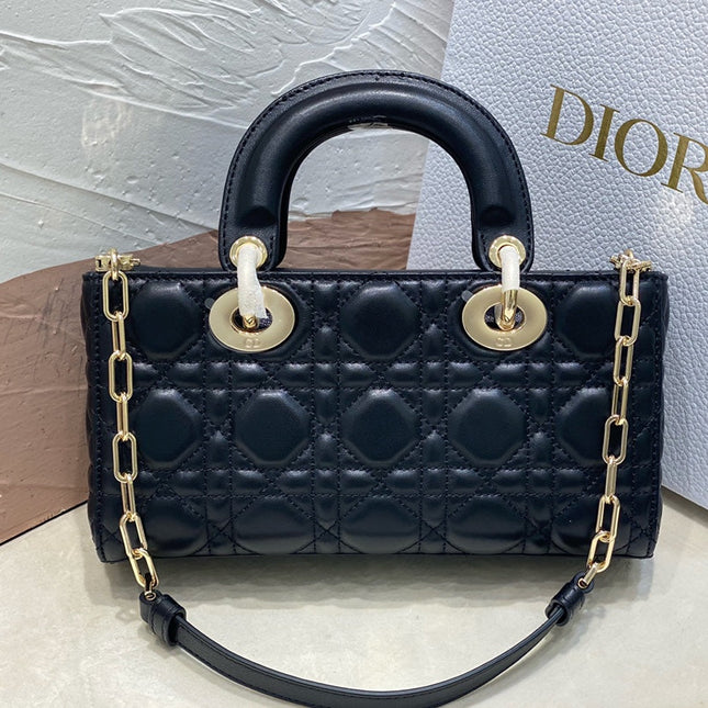 SMALL LADY D-JOY 22 BLACK LAMBSKIN