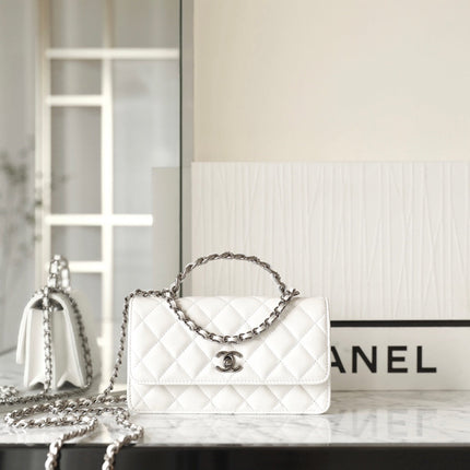 CC WOC 18.5 WHITE LAMBSKIN SILVER HARDWARE