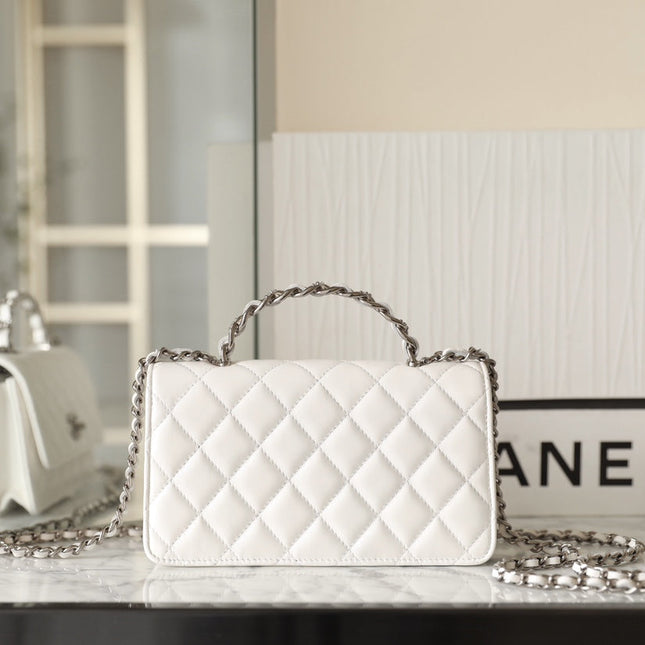 CC WOC 18.5 WHITE LAMBSKIN SILVER HARDWARE